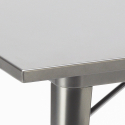 industriellt set köksbord i stål 80x80cm 4 stolar century top light Mått