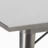 industriellt set köksbord i stål 80x80cm 4 Lix stolar century top light Mått