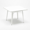 set 4 stolar  vitt bord stål trä kök 80x80cm century white top light Egenskaper