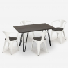 set bord 120x60cm 4 trä stolar industriell stil matsal wismar wood Mått