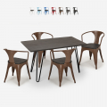 set bord 120x60cm 4 Lix trä stolar industriell stil matsal wismar wood Kampanj