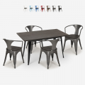 set 4 Lix stolar rektangulärt träbord 120x60cm industriell matsal caster wood Kampanj