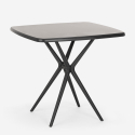 Set kvadratiskt svart bord 70x70cm 2 stolar inomhus utomhus Lavett Dark 