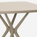 Set kvadratiskt beige bord 70x70cm 2 stolar inomhus utomhus design Magus 