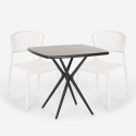 Set 2 stolar kvadratiskt svart bord 70x70cm utomhus design Magus Dark Modell
