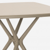 Set kvadratiskt beige bord polypropen 70x70cm 2 stolar design Larum 