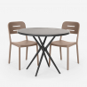 Set runt svart bord 80cm 2 stolar modern design Ipsum Dark Modell
