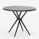 Set runt svart bord 80cm 2 stolar modern design Ipsum Dark 