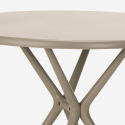 Set 2 stolar polypropen design runt beige bord 80cm Kento 