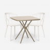 Set 2 stolar design polypropen kvadratiskt beige bord 70x70cm Saiku Rabatter
