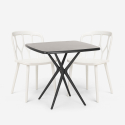 Set kvadratiskt svart bord 70x70cm 2 stolar utomhus design Saiku Dark Katalog