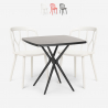 Set kvadratiskt svart bord 70x70cm 2 stolar utomhus design Saiku Dark Försäljning