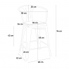 set industriellt högt bord 60x60cm 4 pallar trä metall bucket wood 
