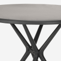 Set runt svart bord 80cm 2 stolar polypropen Bardus Dark 