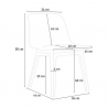 Set 2 polypropen stolar kvadratiskt svart bord 70x70cm modern design Cevis Dark 