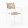 Set 2 stolar kvadratiskt beige bord 70x70cm polypropen utomhus Clue Rabatter