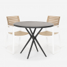 Set 2 stolar modern design runt svart bord 80cm Fisher Dark Rea