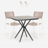 Set kvadratisk svart bord 70x70cm 2 stolar modern design Clue Dark Kampanj