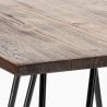 set industriellt bord i trä 60x60cm 4 Lix pallar kök bar mason noix 