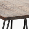 set industriellt bord trä metall 60x60cm 4 pallar mason noix wood 