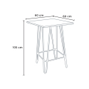 set 60x60cm högt bord 4 pallar kök bar mason top light 