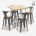 set 60x60cm högt bord 4 pallar kök bar mason top light Kampanj
