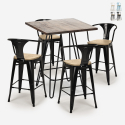 set 4 pallar högt bord 60x60cm bar kök mason noix top light Rea