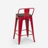 set bord trä metall 60x60cm 4 pallar mason noix steel top 