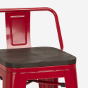 set bord trä metall 60x60cm 4 pallar mason noix steel top 