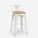 set 4 pallar industriellt bord 60x60cm mason noix steel top light Egenskaper