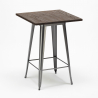 set högt bord trä 60x60cm 4 pallar industriell stil metall bruck 