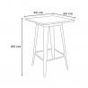 set högt bord trä 60x60cm 4 pallar industriell stil metall bruck 