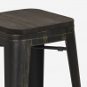 set 4 pallar trä 60x60cm industriellt högt bord bar bent black Egenskaper