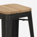 set högt bord 60x60cm 4 pallar trä industriellt bar bent white Egenskaper
