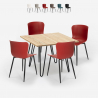 Set 4 stolar kvadratiskt bord 80x80cm industriell design Claw Light Rabatter