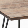 Set kvadratiskt bord 80x80cm 4 stolar trä metall industriell stil Claw 