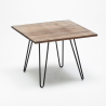Set kvadratiskt bord 80x80cm 4 stolar trä metall industriell stil Claw 