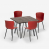 Set bord 80x80cm kvadratiskt 4 stolar industriell stil metall Claw Dark Pris