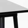 set svart bord i metall 60x60cm 4 pallar bar kök bucket steel black 
