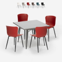 set 4 stolar kvadratiskt bord 80x80cm Lix industriell design wrench Erbjudande