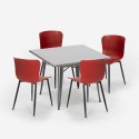 set 4 stolar kvadratiskt bord 80x80cm industriell design wrench Egenskaper