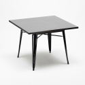 set 4 stolar kvadratiskt bord 80x80cm industriell stil wrench dark Inköp