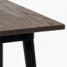 set 4 industriella metall pallar högt bord 60x60cm bruck wood black 