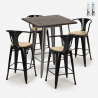set bar kök industriellt bord 60x60cm 4 pallar bruck top light Rea