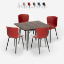 set kvadratiskt bord 80x80cm Lix industriell design 4 stolar anvil Rabatter