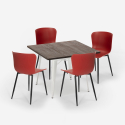 set 4 stolar kvadratiskt bord 80x80cm trä metall anvil light Mått