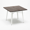 set 4 stolar kvadratiskt bord 80x80cm trä metall anvil light Inköp