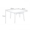 set 4 stolar kvadratiskt bord Lix 80x80cm trä metall anvil light 