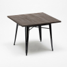 set kvadratiskt bord 80x80cm 4 stolar industriell stil anvil dark Inköp