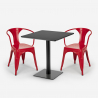 Set bord Horeca 70x70cm 2 stolar industriell design Starter Dark Kostnad